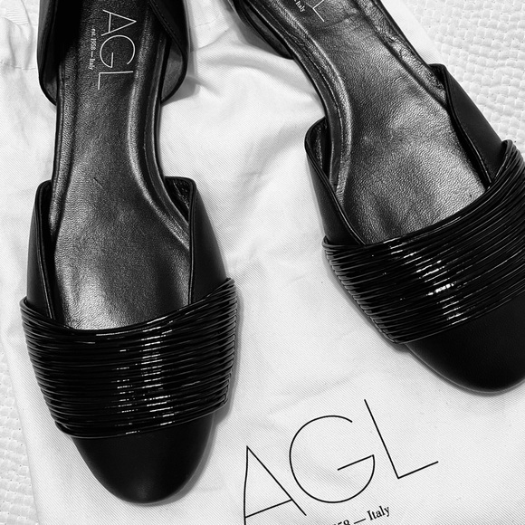 AGL black D’Orsay Flats - Picture 2 of 9